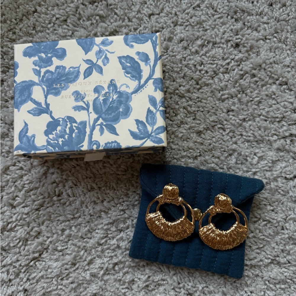 Sezane Gold Textured Earrings